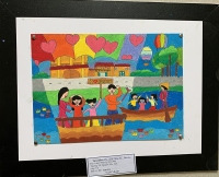 Tác phẩm đạt giải Nhất "Gia đình trong trái tim em" của thí sinh Phan Lê Yến Nhi lớp 5/6 Trường TH Nguyễn Văn Trỗi, TP. Tam Kỳ
