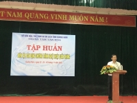Ông Nguyễn Hữu Chí - Phó Giám đốc Trung tâm Văn hóa Quảng Nam phát biểu khai mạc lớp tập huấn