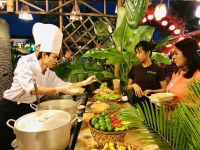 Một gian hàng ở sự kiện chợ ẩm thực được tổ chức tại TP.Hội An vào năm 2019.  Ảnh: Tư liệu