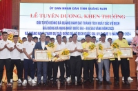 Lễ tuyên dương, khen thưởng đội bóng đá Quảng Nam về thành tích đoạt chức vô địch giải hạng Nhất quốc gia năm 2023 và thăng hạng V-League 2023 - 2024