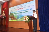 Đồng chí Nguyễn Thanh Hồng - Tỉnh ủy viên, Giám đốc Sở Văn hóa, Thể thao và Du lịch phát biểu khai mạc hội nghị