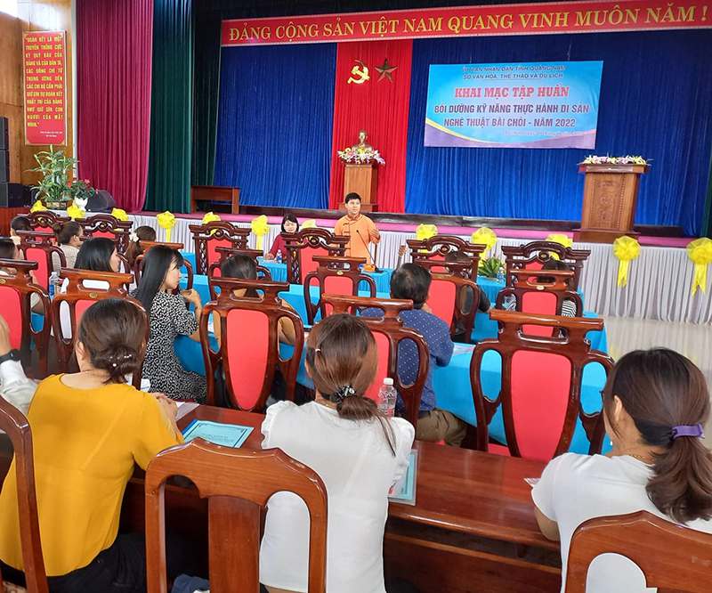 Tập huấn hô hát Bài chòi tại huyện Quế Sơn