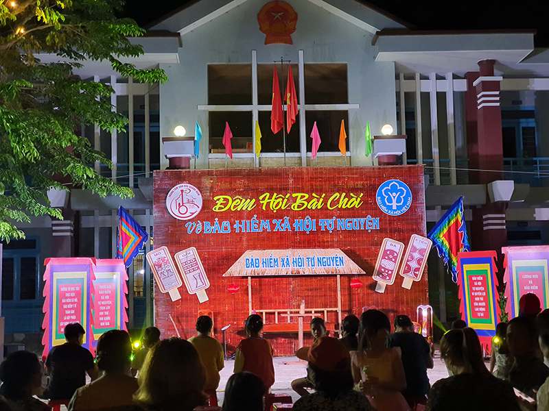Đêm hội Bài chòi về Bảo hiểm xã hội tự nguyện tại thị trấn Tiên Kỳ, huyện Tiên Phước