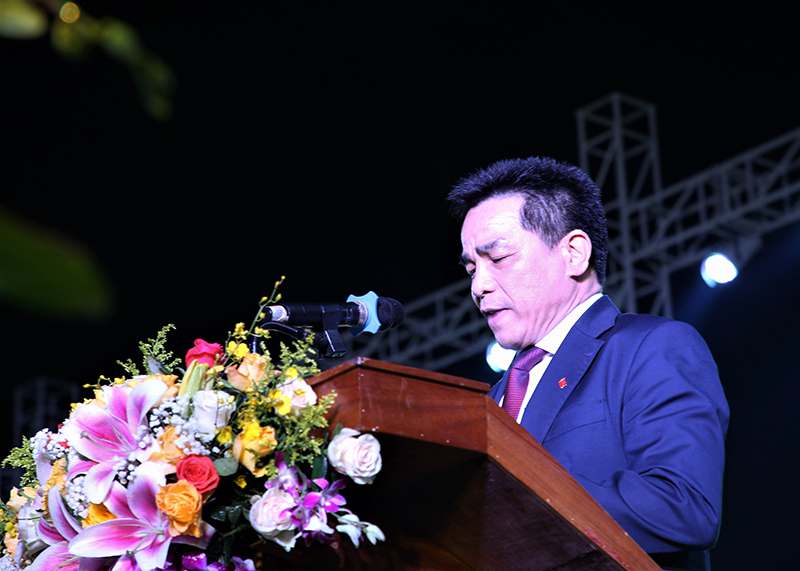 Đồng chí Lê Văn Dũng - Phó Bí thư Thường trực Tỉnh ủy phát biểu tại Lễ khai mạc