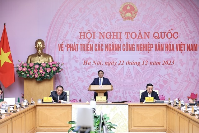 Thủ tướng Chính phủ Phạm Minh Chính chủ trì Hội nghị toàn quốc về phát triển công nghiệp văn hóa  Ảnh VGP