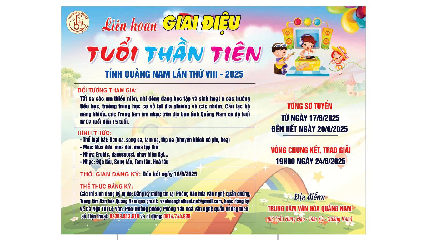 Trung tâm Văn hóa Quảng Nam tổ chức Liên hoan “Giai điệu tuổi thần tiên” tỉnh Quảng Nam, lần thứ VIII – 2025